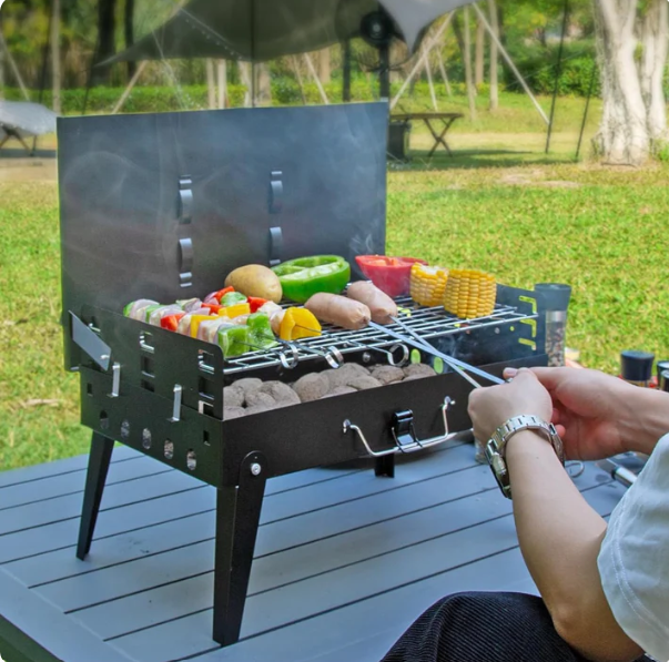 PARRILLA BBQ PORTÁTIL Y PLEGABLE