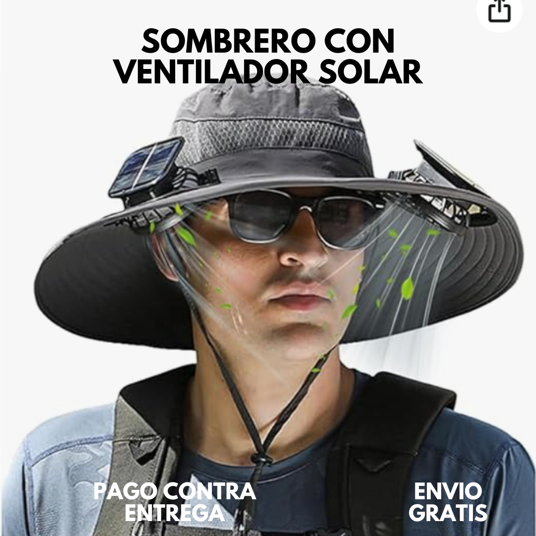 Sombrero con ventilador solar